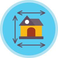 Home Dimensions Flat Multi Circle Icon vector