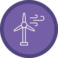 Wind Turbine Line Multi Circle Icon vector