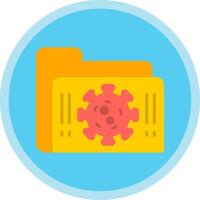 Infected Folder Flat Multi Circle Icon vector
