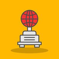 Globe Filled Shadow Icon vector