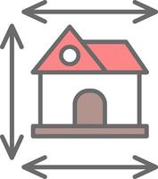 Home Dimensions Line Filled Light Icon vector