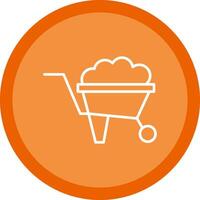 Wheelbarrow Line Multi Circle Icon vector