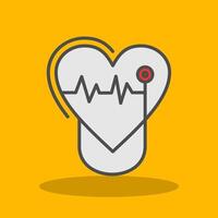 Cardiology Filled Shadow Icon vector