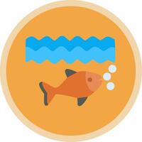 Fish Flat Multi Circle Icon vector