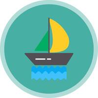 Yacht Flat Multi Circle Icon vector