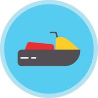 Jet Ski Flat Multi Circle Icon vector