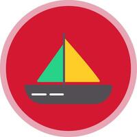 Sailing Boat Flat Multi Circle Icon vector