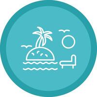 Sunset On Beach Line Multi Circle Icon vector