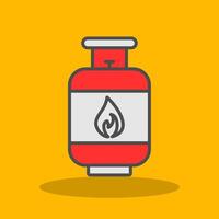 Gas Cylinder Filled Shadow Icon vector