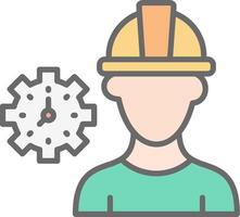 Worker Mask Line Filled Light Icon vector