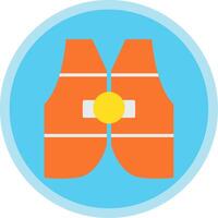 Life Jacket Flat Multi Circle Icon vector