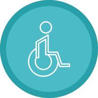 Handicaped Patient Line Multi Circle Icon vector