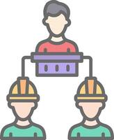 Wall Construction Line Filled Light Icon vector