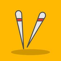 Chopsticks Filled Shadow Icon vector