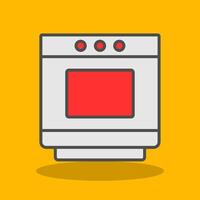 horno lleno sombra icono vector