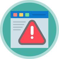 Warning Browser Flat Multi Circle Icon vector