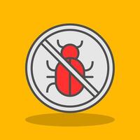 No Bug Filled Shadow Icon vector