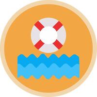 Life Saver Flat Multi Circle Icon vector