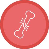 Broken Bone Line Multi Circle Icon vector
