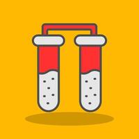 Test Tubes Filled Shadow Icon vector
