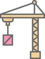 Port Crane Line Filled Light Icon vector