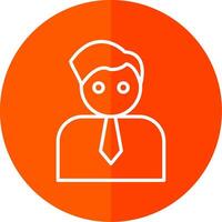 Manager Line Red Circle Icon vector