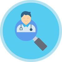 Doctor Serach Flat Multi Circle Icon vector