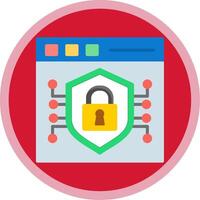 Secure Browser Flat Multi Circle Icon vector