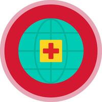 Global Medical Service Flat Multi Circle Icon vector