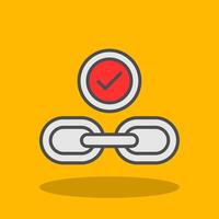 Hyperlink Filled Shadow Icon vector