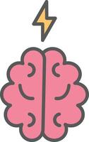 Brain Line Filled Light Icon vector