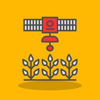 Satellite Crop Monitoring Filled Shadow Icon vector