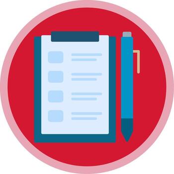 Assignment Flat Multi Circle Icon vector