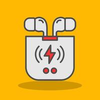 Earbuds Filled Shadow Icon vector