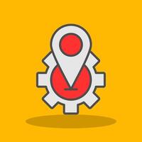 Location Filled Shadow Icon vector