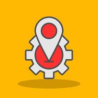 Location Filled Shadow Icon vector