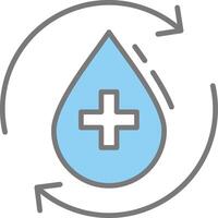 purificado agua línea lleno ligero icono vector