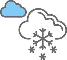 Snowing Line Filled Light Icon vector