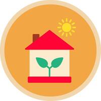 ECological House Flat Multi Circle Icon vector
