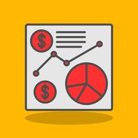 Financial Data Filled Shadow Icon vector