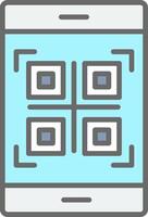 qr código línea lleno ligero icono vector