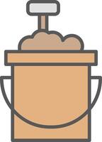 Sand Bucket Line Filled Light Icon vector