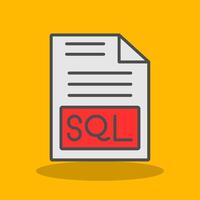 sql lleno sombra icono vector