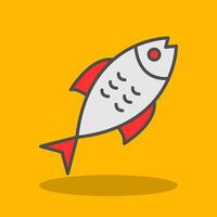 Fish Filled Shadow Icon vector