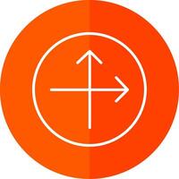 Intersect Line Red Circle Icon vector