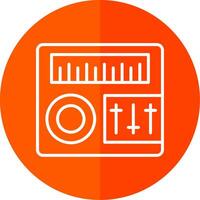 Sound Mixer Line Red Circle Icon vector