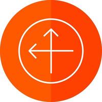 Intersect Line Red Circle Icon vector