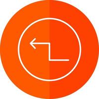 Zigzag Arrow Line Red Circle Icon vector