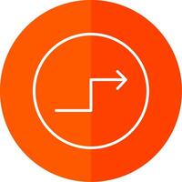 Zigzag Arrow Line Red Circle Icon vector