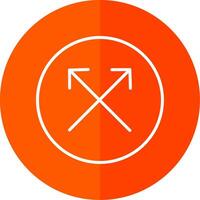 Intersect Line Red Circle Icon vector